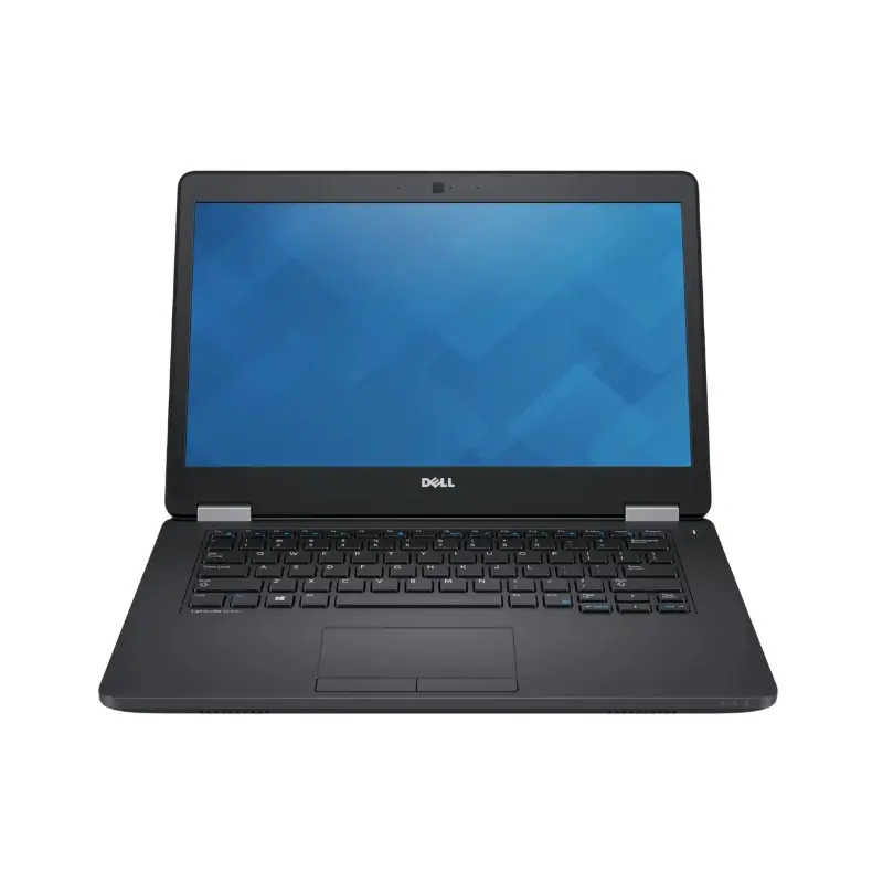 Dell Latitude E5470 laptop open on desk showing full HD screen and keyboard